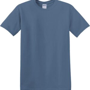 Plain blue short sleeve cotton t-shirt