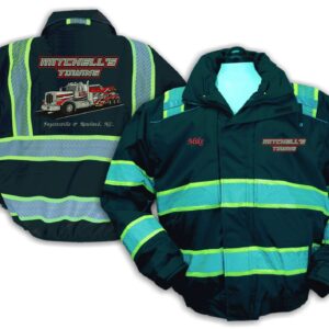 Mitchell’s Towing reflective safety jackets front and back