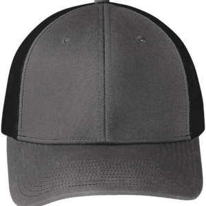 Gray and black trucker baseball cap