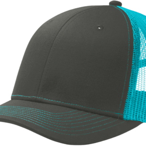 Black and teal mesh trucker hat