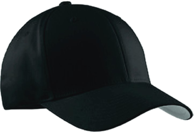 Plain black baseball cap on white background