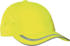 Bright yellow baseball cap with reflective trim