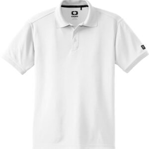 White short-sleeve polo shirt with collar
