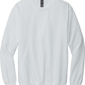 Plain white crewneck sweatshirt front view