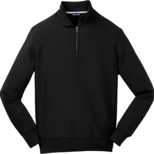 Black quarter zip pullover sweatshirt