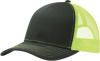 Black and neon green mesh trucker cap