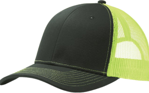 Black and neon green trucker cap