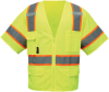 High visibility safety vest with reflective stripes