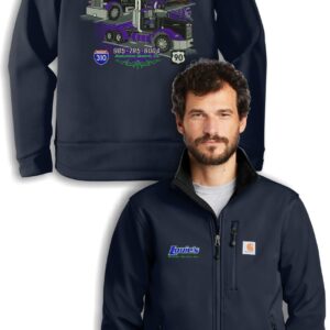 Louie's Wrecker Service branded navy jacket