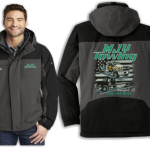 MJY Towing branded gray and black jacket