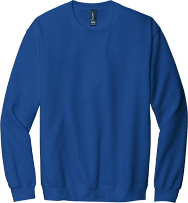 Plain blue crewneck sweatshirt front view