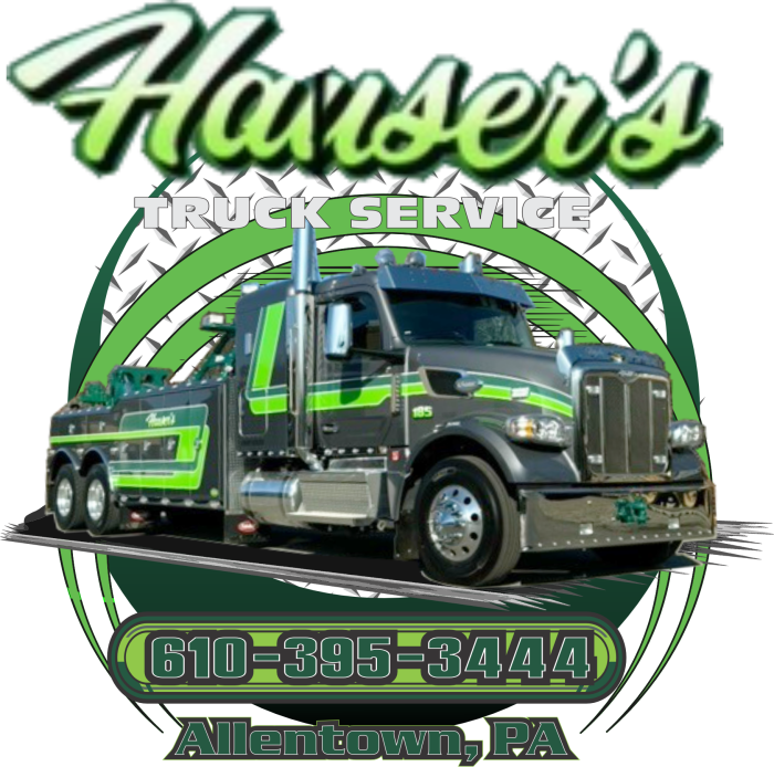 Hanser's truck service Allentown PA towing company