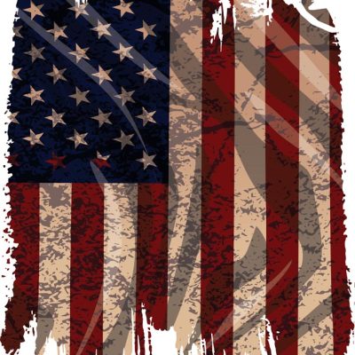 Grunge style American flag illustration