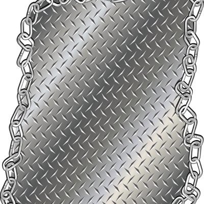 Metal plate with chains border design