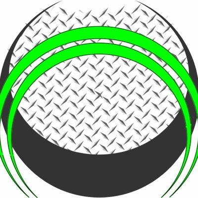 Abstract circle with green and gray metallic pattern