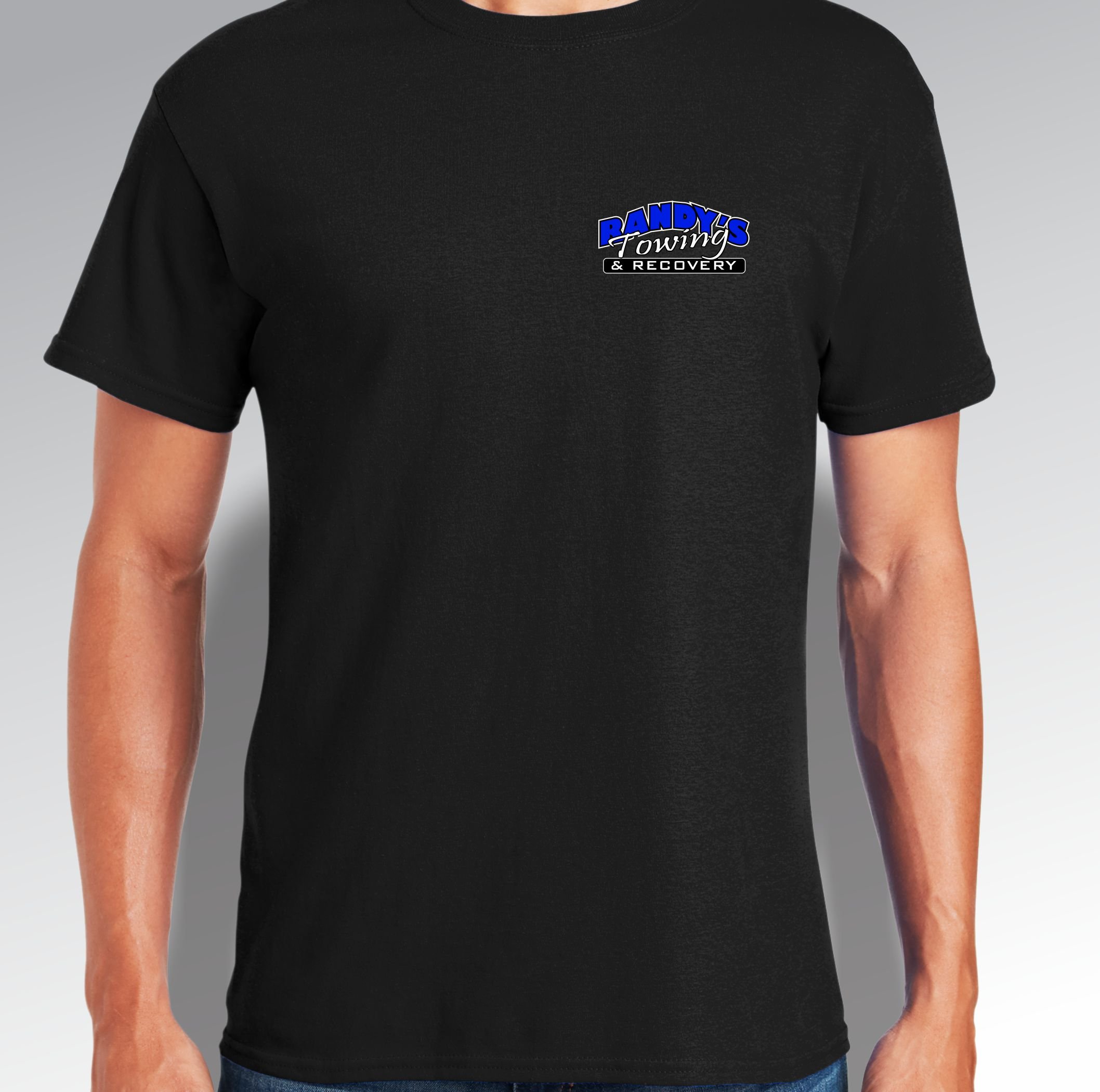 Black T-shirt with Randy's Towing logo