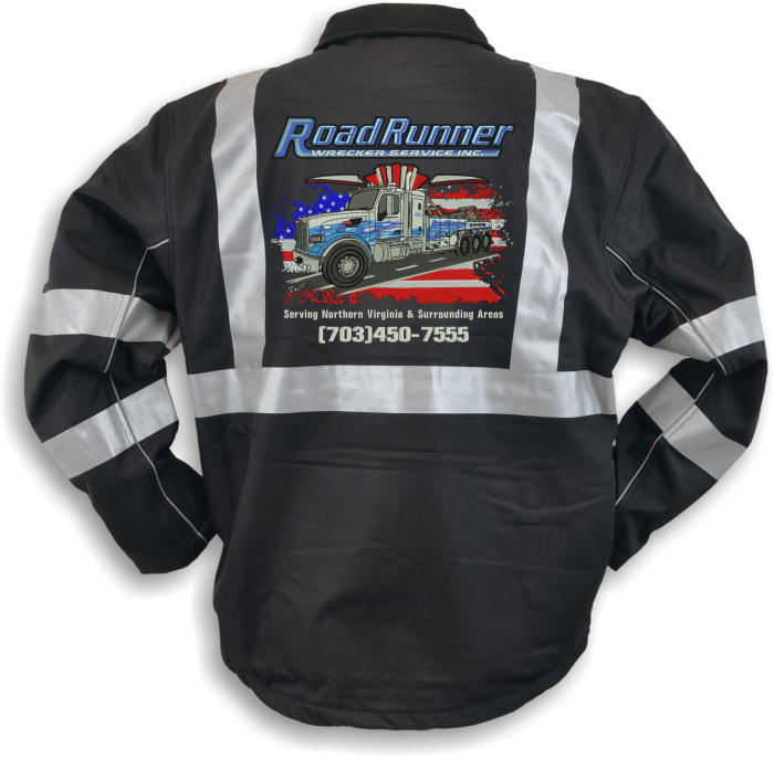 RoadRunner Wrecker Service reflective work jacket