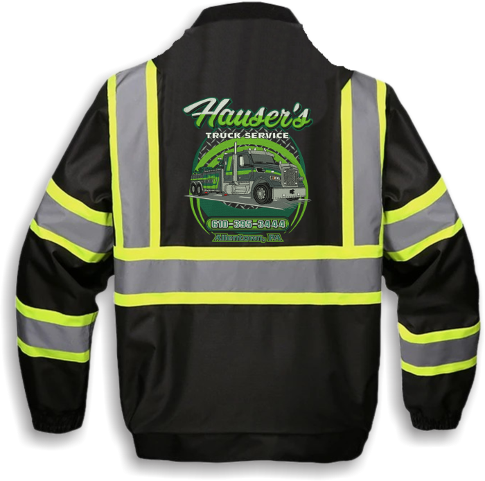 Hauser's Truck Service reflective safety jacket