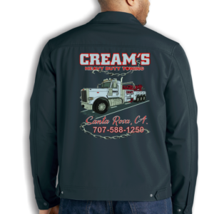 Man wearing Cream's Heavy Duty Towing jacket