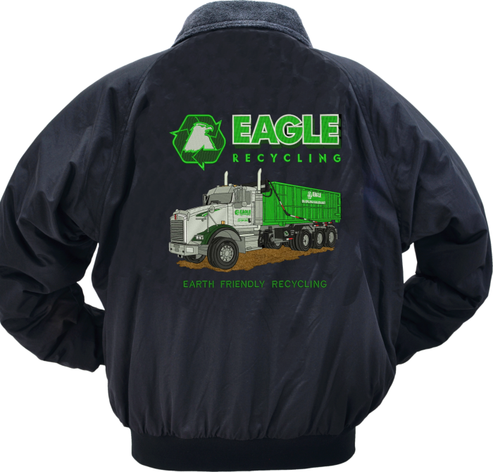 Eagle Recycling jacket with truck illustration