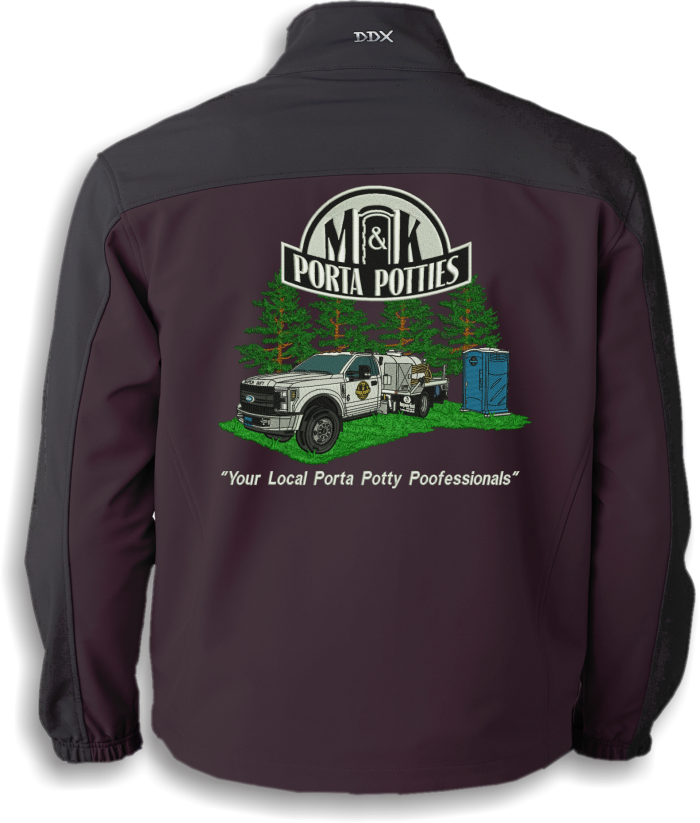 M&K Porta Potties logo jacket design
