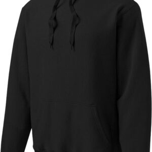 Plain black hoodie with front pocket