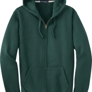Dark green zip-up hoodie with pockets