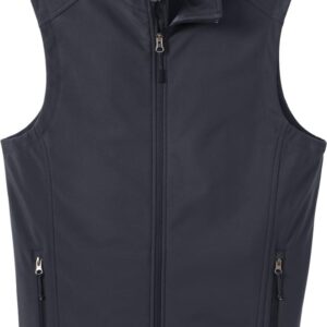 Navy blue zip-up softshell vest
