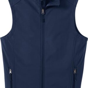 Navy blue zip-up sleeveless vest