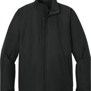 Black full-zip jacket with high collar