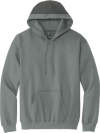 Plain gray hooded sweatshirt with front pocket