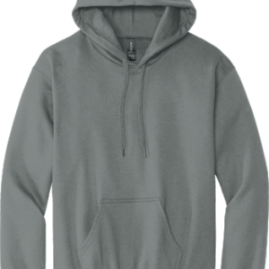 Plain gray hooded sweatshirt with front pocket