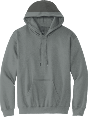 Plain gray hooded sweatshirt with front pocket