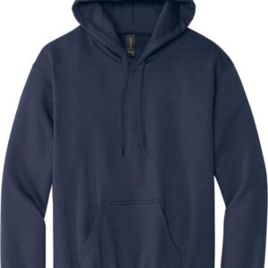 Plain navy blue hooded sweatshirt