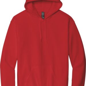 Plain red hoodie with front pocket