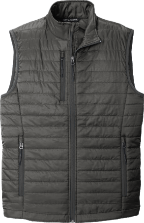 Black quilted sleeveless puffer vest for men