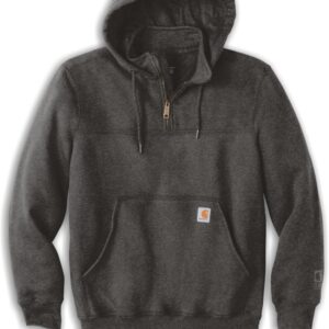 Charcoal gray hooded sweatshirt with front pocket