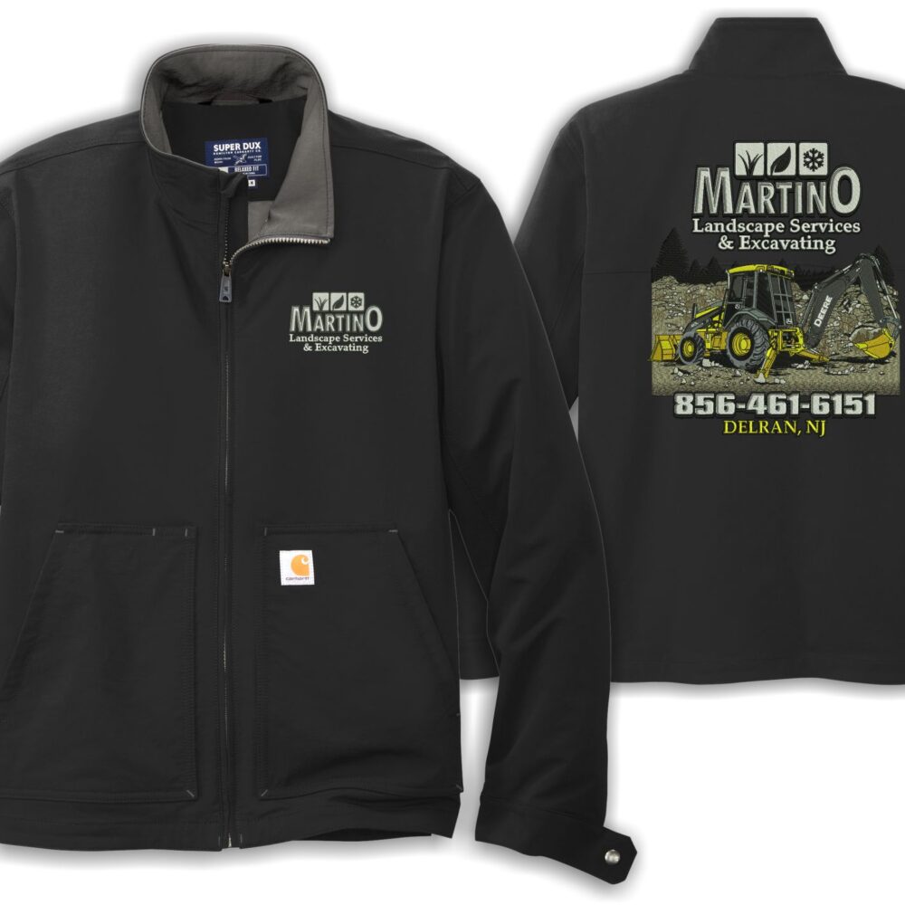 Black Carhartt jacket with Martino logo and design