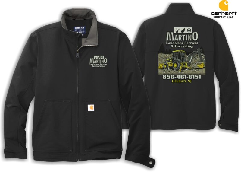 Black Carhartt jacket with Martino logo and design